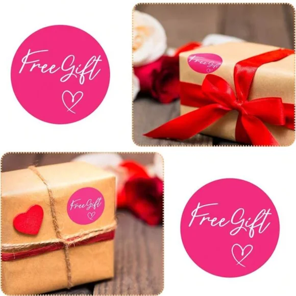 500pcs Thank You Free Gift Stickers Pink - Picture 4 of 5